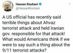 واکنش روحانی به ادعای یک مقام آمریکایی درمورد حمله تروریستی اهواز