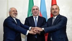 وزای خارجه ایران، آذربایجان و ترکیه کنفرانس خبری مشترک برگزار کردند