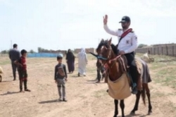 حضور نیروهای اورژانس با اسب در منطقه عشایرنشینان چذابه