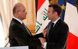 تاکید رؤسای جمهور فرانسه و عراق بر لزوم کاهش تنش درپی به شهادت سردار سلیمانی