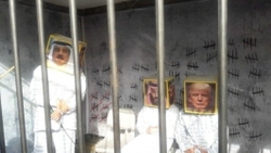 نمایش تصاویر جنایات آمریکا علیه کودکان خاورمیانه/ بن سلمان، ترامپ و حمد بن عیسی در زندان
