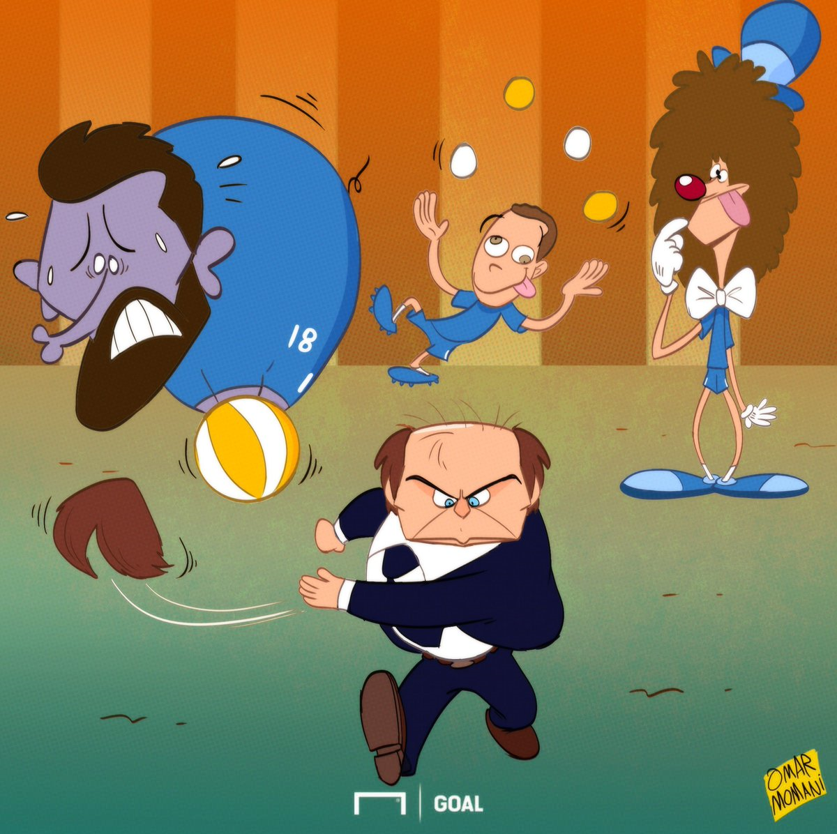 سیرک چلسی به رهبری دُن آنتونیو +کاریکاتور سیرک چلسی به رهبری دُن آنتونیو +کاریکاتور