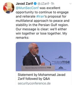 ظریف: پیام ایران واضح است