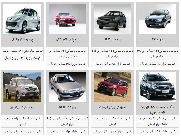 افزایش قیمت خودروهای داخلی + جدول افزایش قیمت خودروهای داخلی + جدول