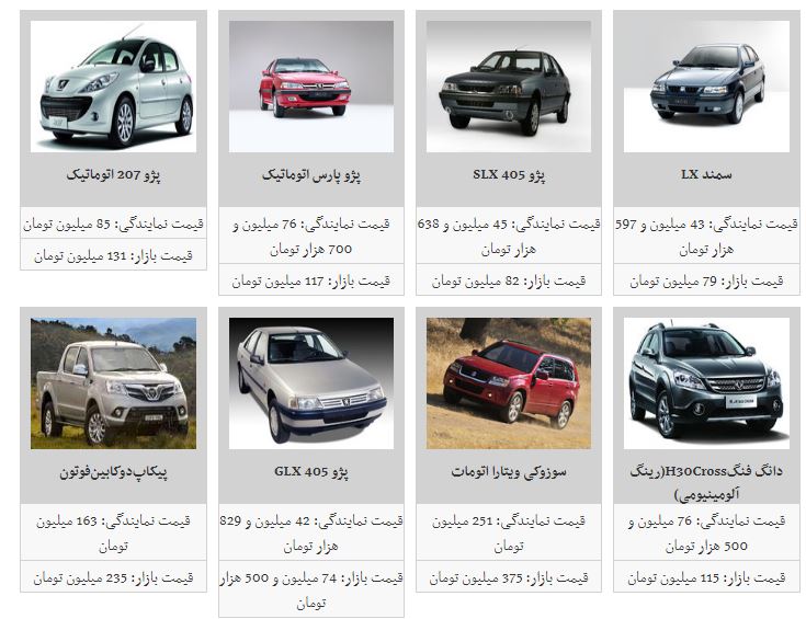 ثبات در قیمت بازار خودرو + جدول