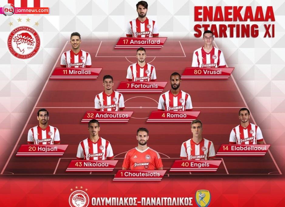 کریم انصاری فرد و احسان حاج صفی در ترکیب المپیاکوس + عکس