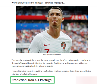 پیش‌بینی جالب یک سایت انگلیسی از نتیجه بازی ایران و پرتغال+ عکس