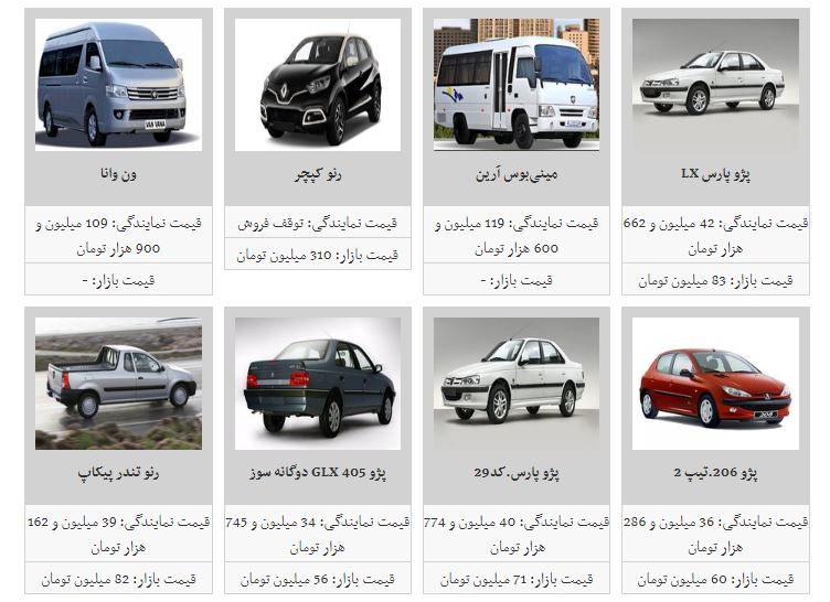 آخرین قیمت روز خودروهای داخلی در بازار +جدول