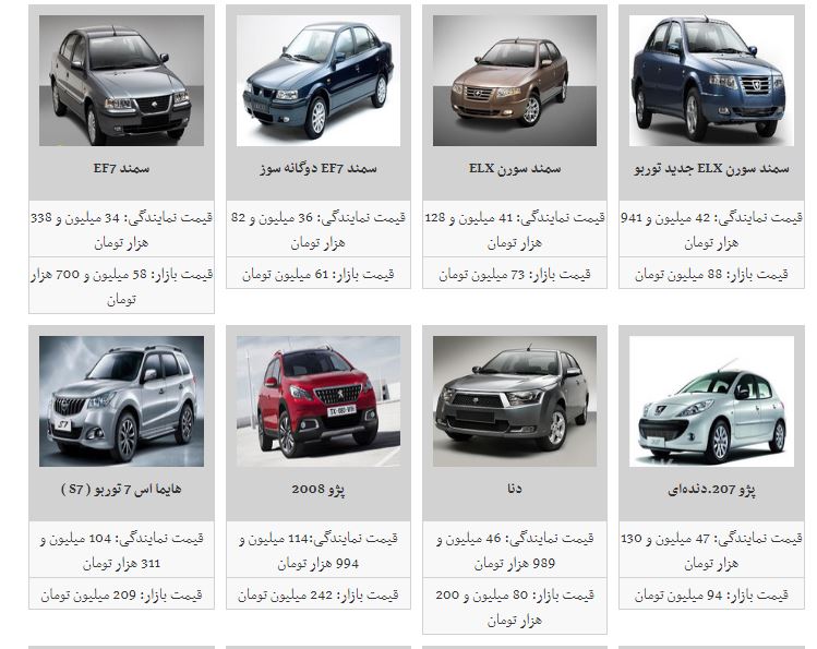 آخرین قیمت روز خودروهای داخلی در بازار +جدول