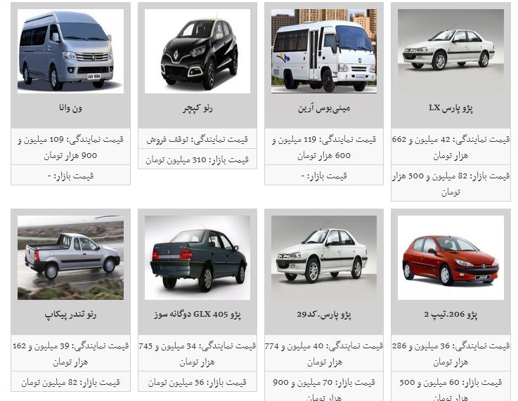 آخرین قیمت روز خودروهای داخلی در بازار +جدول