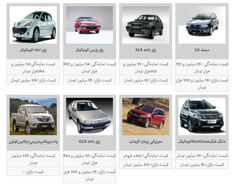 آخرین قیمت روز خودروهای داخلی در بازار +جدول آخرین قیمت روز خودروهای داخلی در بازار +جدول