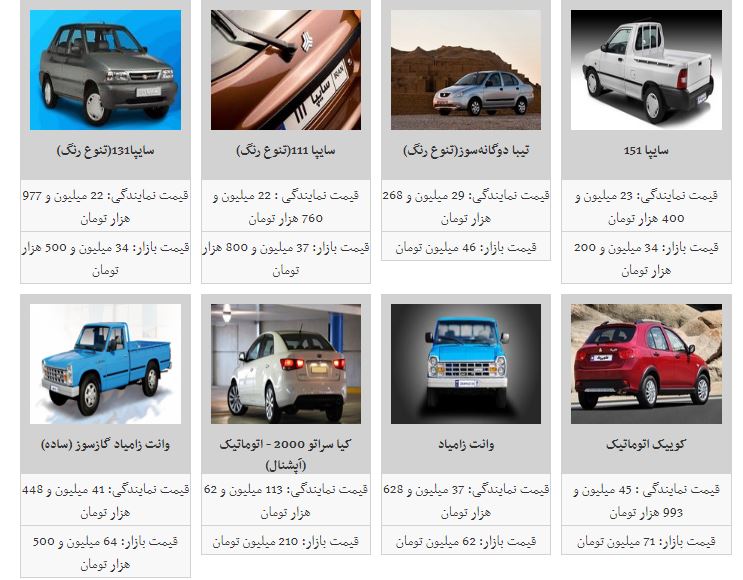 آخرین قیمت روز خودروهای داخلی در بازار +جدول آخرین قیمت روز خودروهای داخلی در بازار +جدول
