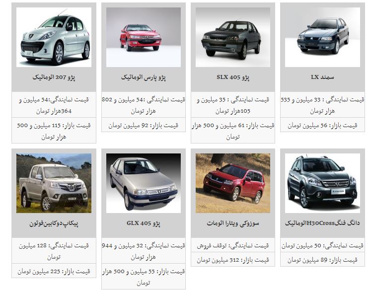 قیمت خودروهای داخلی کاهش یافت+جدول قیمت خودروهای داخلی کاهش یافت+جدول