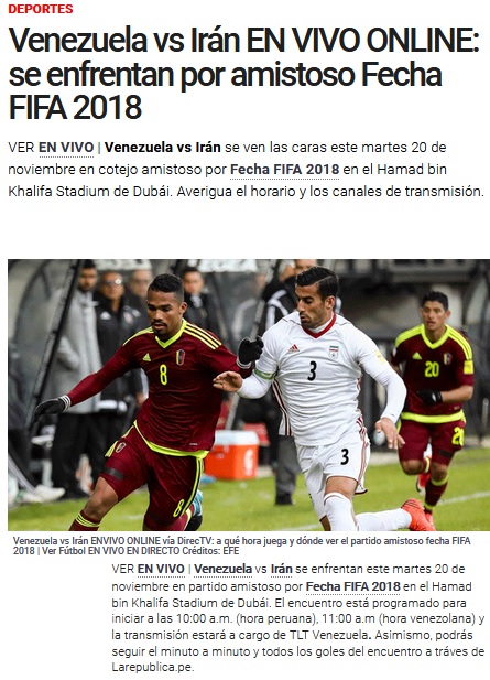 روایت سایت پرویی از تقابل ایران و ونزوئلا روایت سایت پرویی از تقابل ایران و ونزوئلا