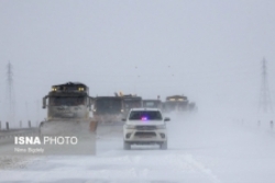 بارش برف و ترافیک سنگین در چالوس