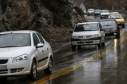 بارش باران در محورهای پنج استان  ترافیک نیمه سنگین در مسیر جنوب به شمال هراز