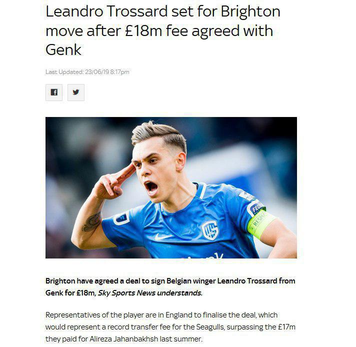 رکورد جهانبخش در برایتون شکسته میشود رکورد جهانبخش در برایتون شکسته میشود