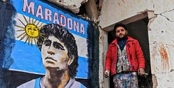 اقدام جالب هنرمند سوری برای تکریم مارادونا+عکس