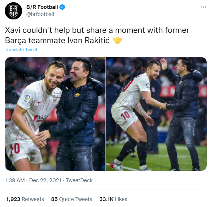 خوش و بش جالب ژاوی با هم&zwnj;تیمی سابق خود در بارسلونا