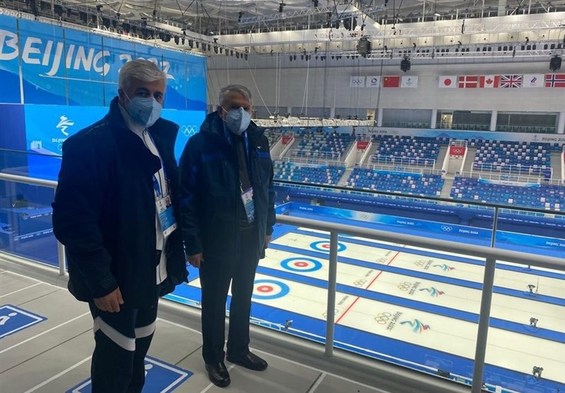 المپیک زمستانی ۲۰۲۲| بازدید سجادی و صالحی امیری از سالن مسابقات کرلینگ و هاکی روی یخ