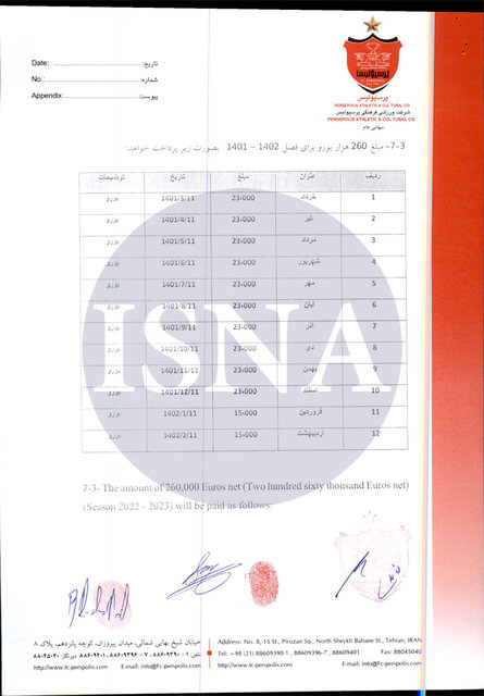 انتشار قرارداد پرسپولیس با رادوشوویچ/ ۹۹۰ هزار یورو ناقابل!