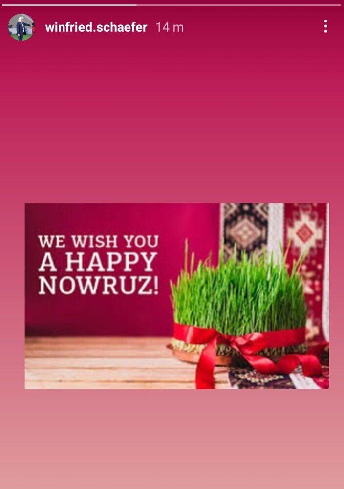 عکس| تبریک وینفرد شفر به مناسبت سال نو