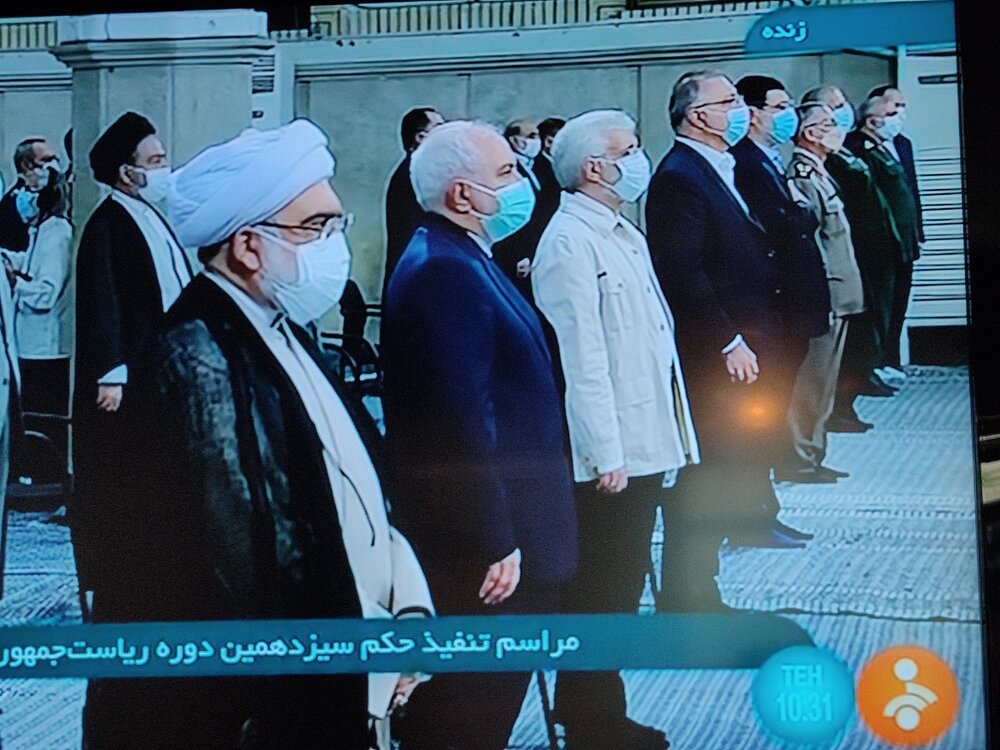 ظریف و جلیلی در صف اول مراسم تنفیذ رئیسی /کاندیدای پوششی هم آمد +عکس