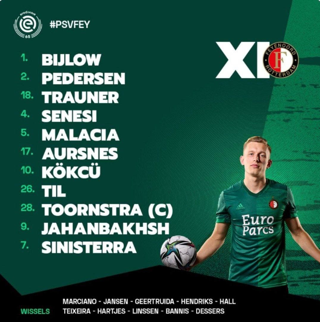 لیگ هلند| جهانبخش در ترکیب اصلی فاینورد در بازی حساس مقابل آیندهوون