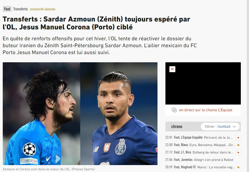 اکیپ خبر داد؛ آزمون و همبازی طارمی در رادار لیون فرانسه+عکس اکیپ خبر داد؛ آزمون و همبازی طارمی در رادار لیون فرانسه+عکس