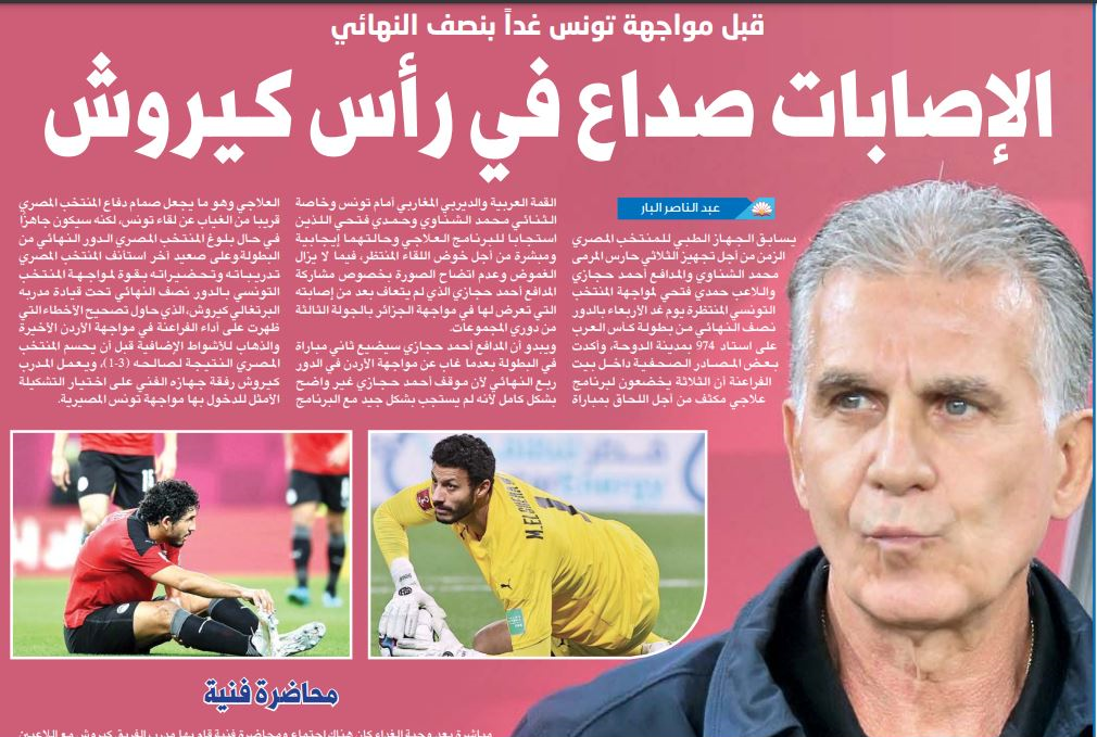 سردرد بزرگ کیروش قبل از تقابل با تونس سردرد بزرگ کیروش قبل از تقابل با تونس