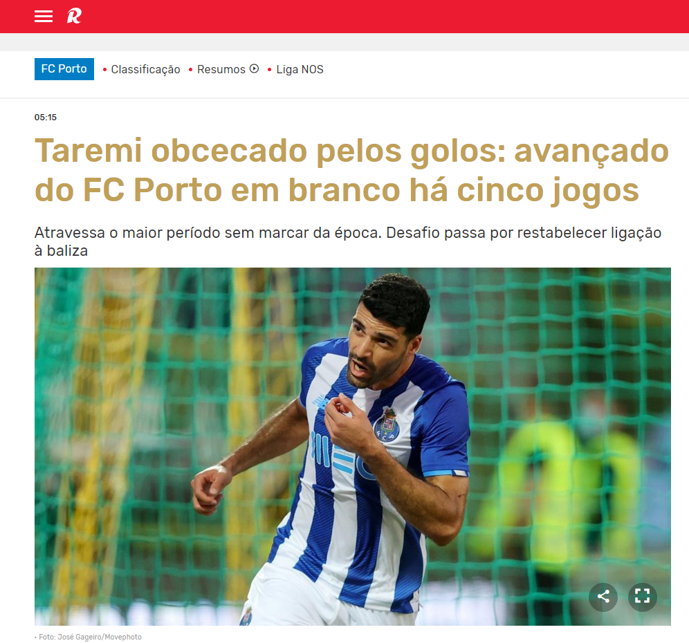 طارمی در خشکسالی ؛ ستاره کشورمان سوژه روزنامه پرتغالی +عکس طارمی در خشکسالی ؛ ستاره کشورمان سوژه روزنامه پرتغالی +عکس