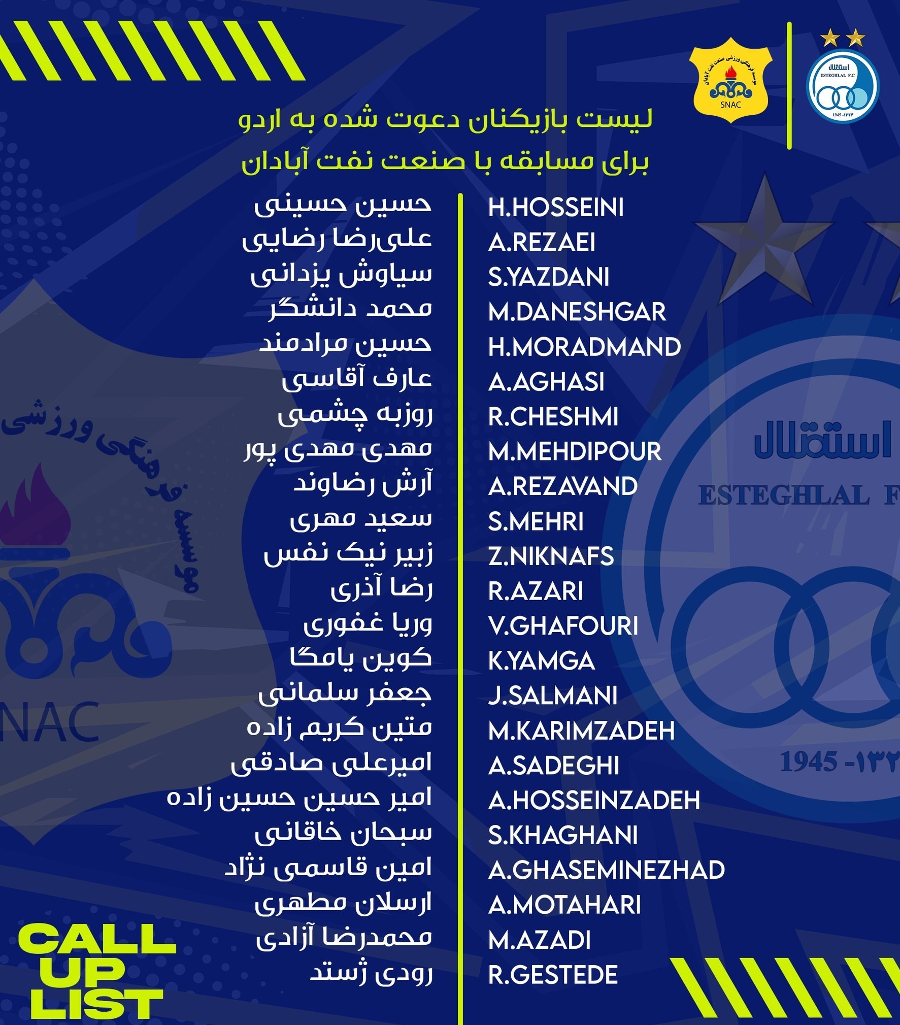 تیم فوتبال استقلال , 