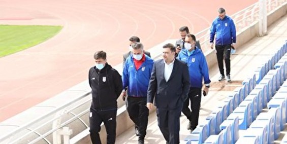 بازدید اعضای هیات رییسه و مدیر تیم ملی از ورزشگاه امام رضا پیش از بازی با لبنان