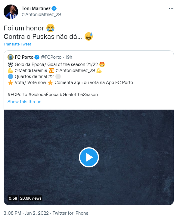 شوخی مهاجم پورتو با ستاره کشورمان؛ با طارمی نمیشود رقابت کرد+عکس شوخی مهاجم پورتو با ستاره کشورمان؛ با طارمی نمیشود رقابت کرد+عکس