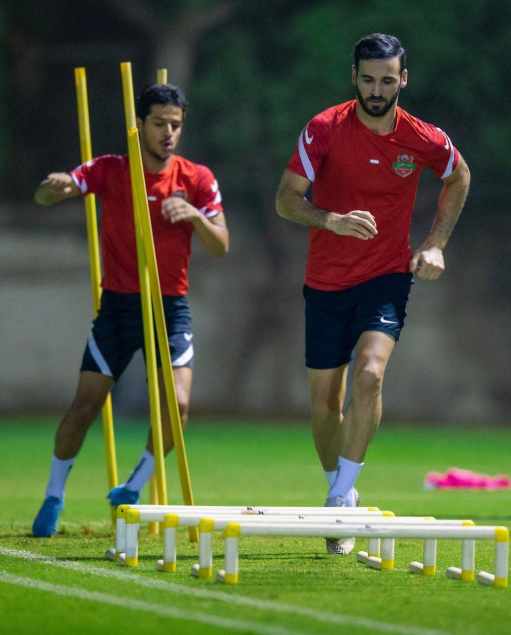 احمدنور و قایدی در تمرینات شبانه شباب&zwnj; الاهلی/عکس