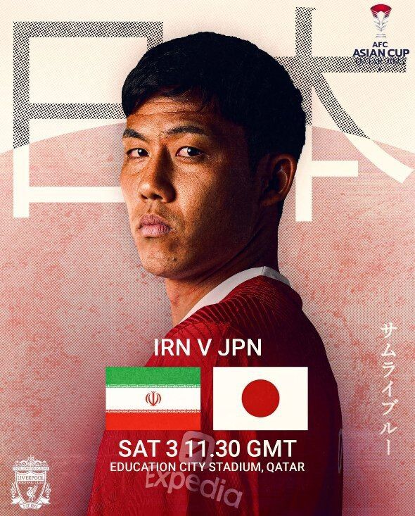 عکس| پوستر لیورپول برای بازی ایران - ژاپن با تصویر یک سامورایی