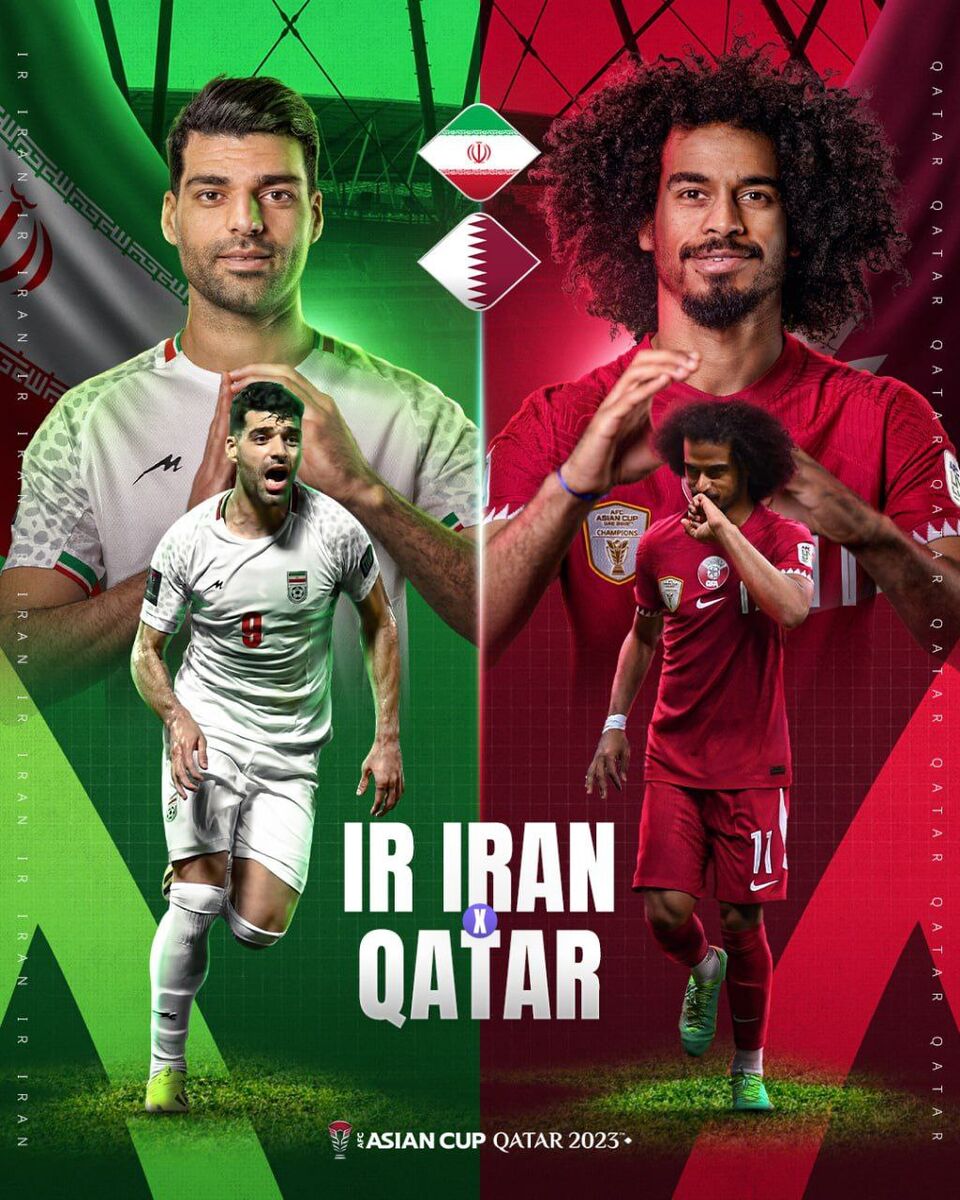 عکس| پوستر AFC برای بازی ایران - قطر/ مچ اندازی طارمی با ستاره عنابی‌ها