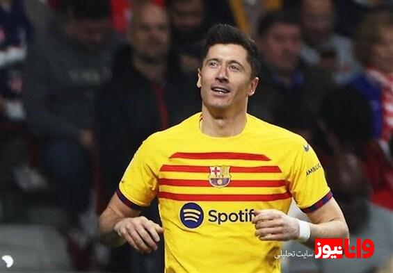 پیروزی بارسلونا در خانه اتلتیکو با درخشش لواندوفسکی
