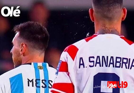 واکنش جالب مسی به درگیری‌اش با بازیکن پاراگوئه + عکس