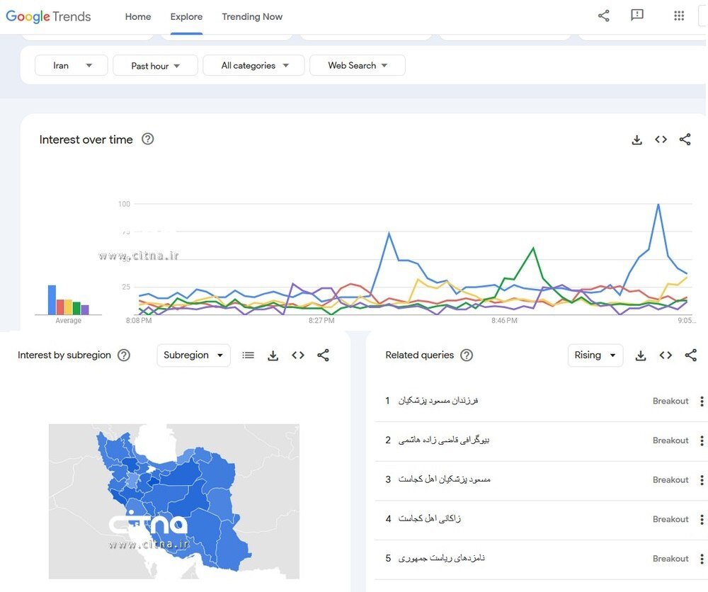 فرزندان مسعود پزشکیان ترند گوگل شد +نمودار