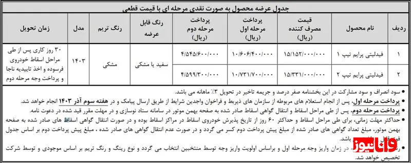 مالکان خودروهای فرسوده بخوانند/ شرایط فروش فیدلیتی پرایم بهمن مشخص شد + جزئیات
