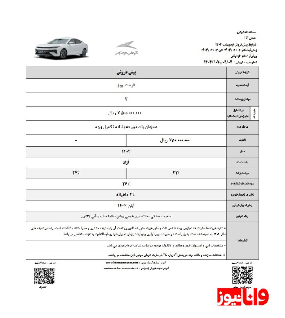 شرایط فروش سه محصول کرمان موتور از فردا اول اردیبهشت شرایط فروش سه محصول کرمان موتور از فردا اول اردیبهشت