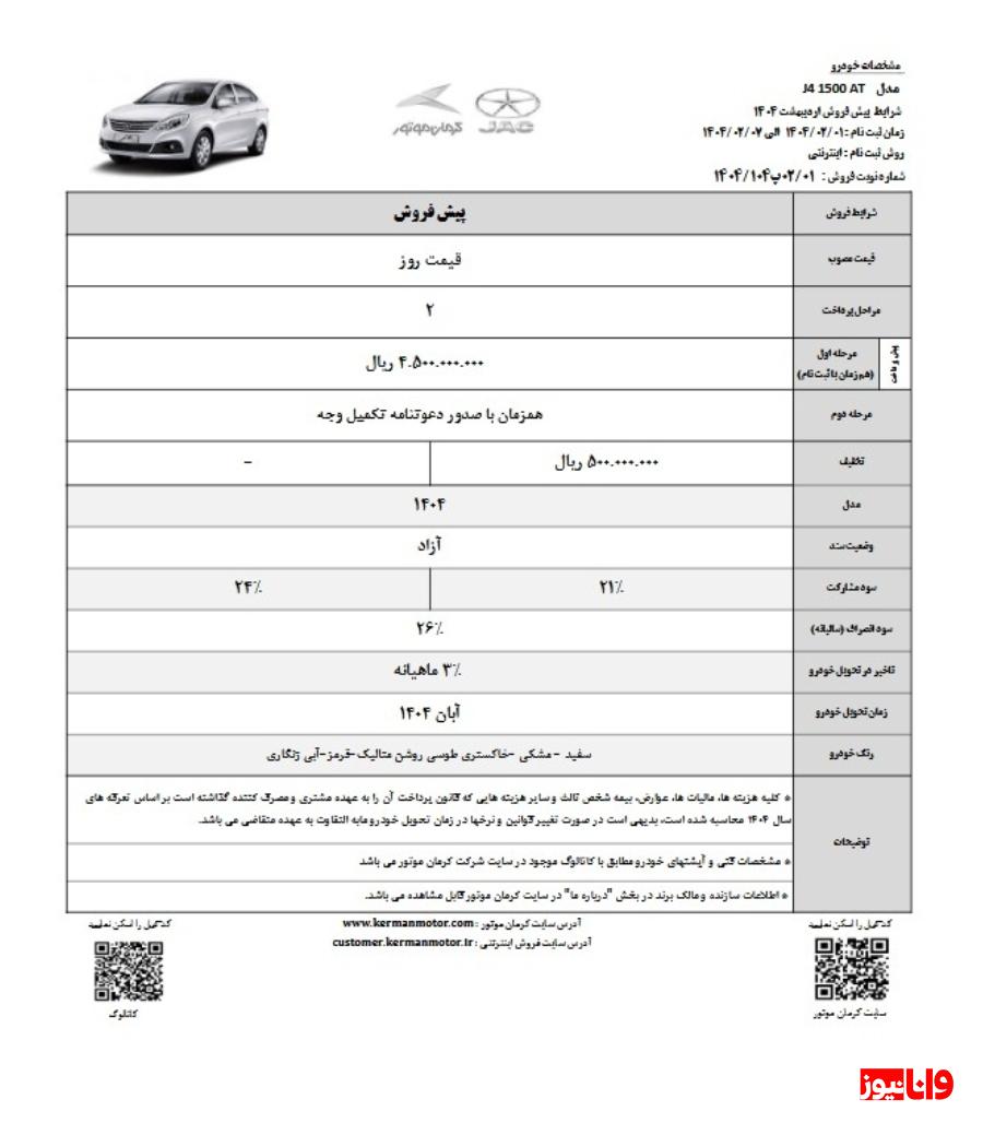 شرایط فروش سه محصول کرمان موتور از فردا اول اردیبهشت شرایط فروش سه محصول کرمان موتور از فردا اول اردیبهشت