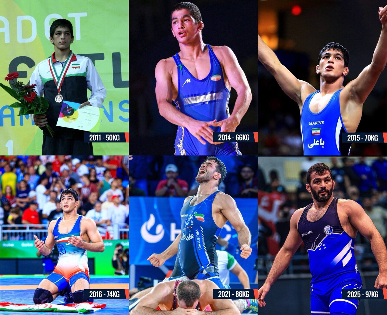 عکس | افزایش وزن یزدانی در ۱۴ سال؛ درخشش شیرشاه در ۶ وزن!