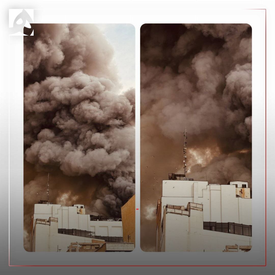 آتش&zwnj;سوزی مهیب در بازار جنت تهران + عکس | محل حادثه یک سوله ۲ هزار متری است | آتش نشانی: آتش&zwnj;سوزی بسیار گسترده است