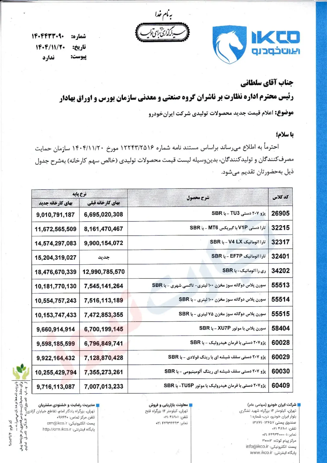 ایران&zwnj;خودرو کوتاه آمد؛ اعداد جدید قیمت&zwnj;ها تأیید شد