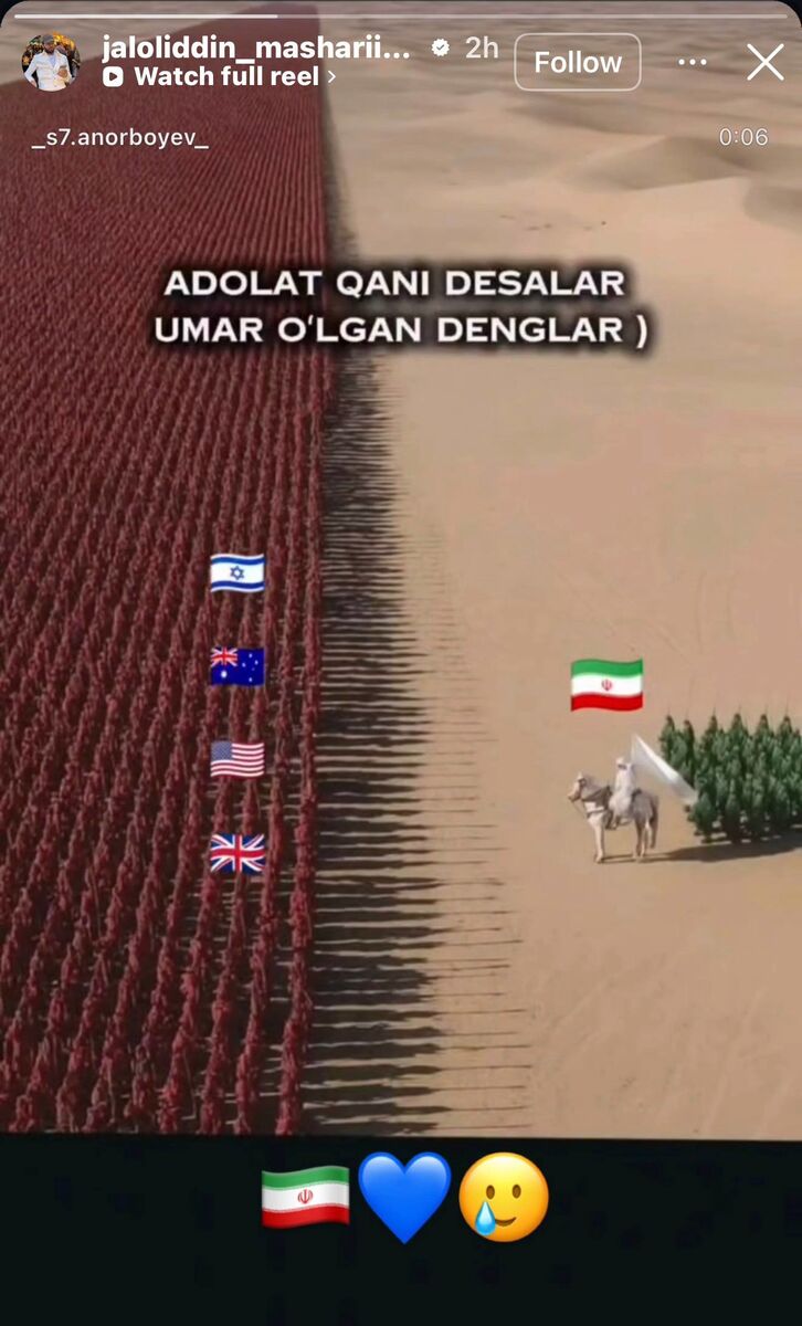 استوری ماشاریپوف از جنگ با ایران/ اشک ستاره استقلال با یک پیام معنادار +عکس