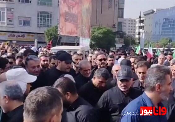 حضور پزشکیان در مراسم تشییع پیکر شهدای اقتدار