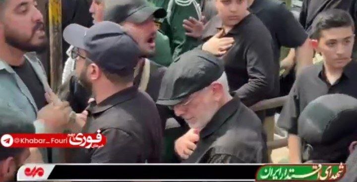 تصویری از حضور سردار قاآنی در مراسم تشییع شهید حاجی زاده / <a class=