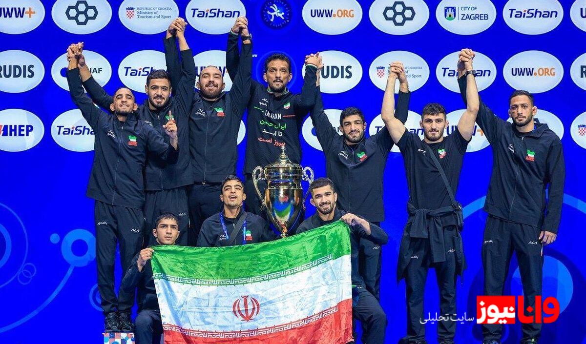 تبریک امیر قلعهنویی به قهرمانان کشتی آزاد و فرنگی جهان +عکس